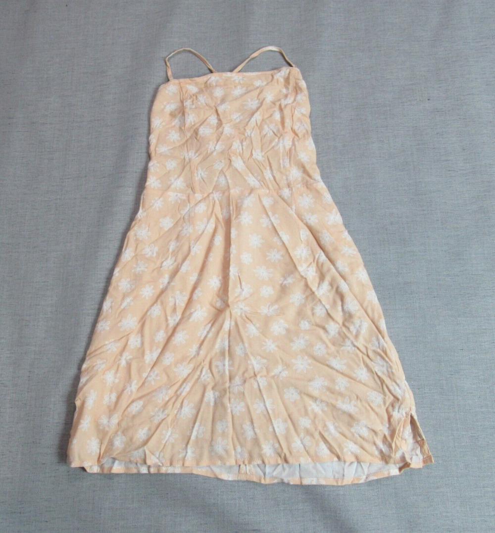 Pacsun LA Hearts Dress Womens XS Peach Floral Strappy Mini Preppy Sundress NWT